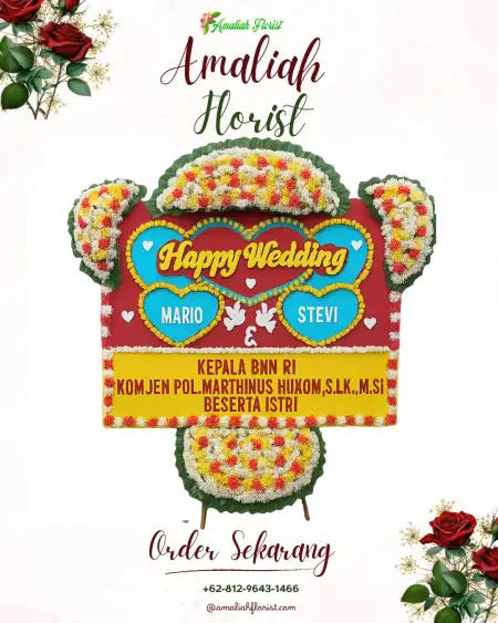 Papan Bunga Pernikahan Bantal